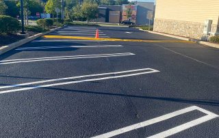 newly striped commerical parking lot - back