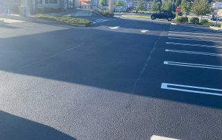 newly striped commerical parking lot