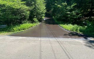 A newly sealed rural driveway