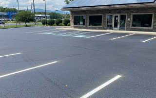 newly striped parking lot