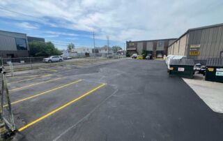 newly striped industrial lot
